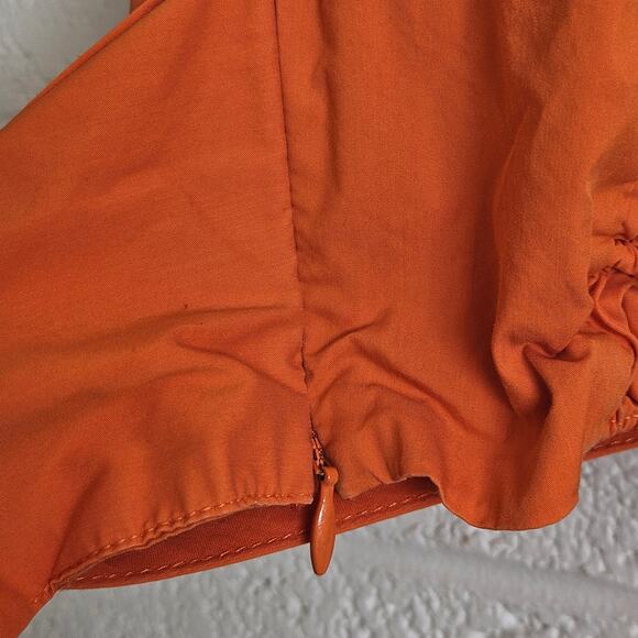 Tanya Taylor Cecil Crop Top Orange‎ Tie Front Tank Size 8 - Picture 7 of 10